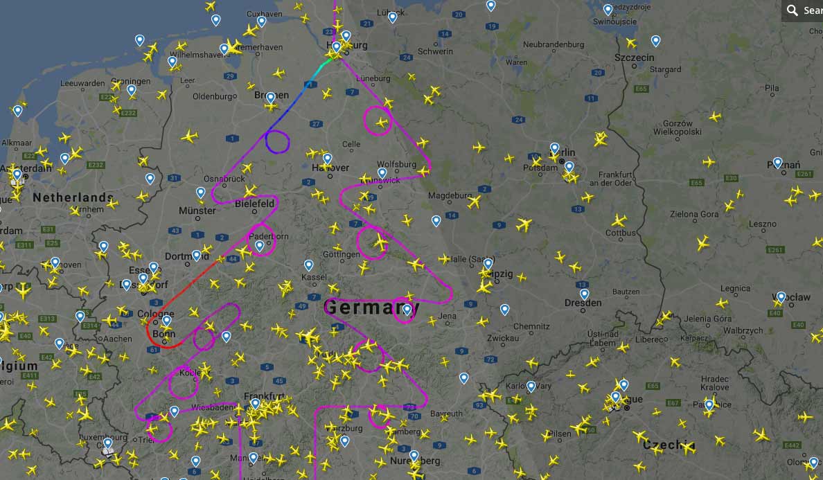 Airbus Test Pilots Took a Festive Flight Path Over Germany