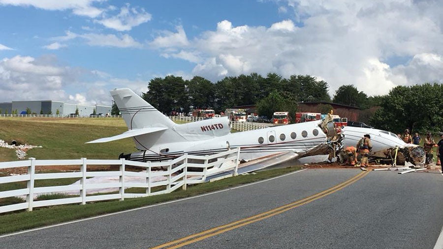 Falcon Breaks in Two During Runway Overrun Incident