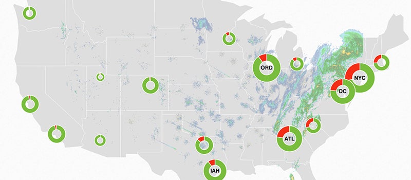 FlightAware &#8216;Misery Map&#8217; Tracks Travel Delays