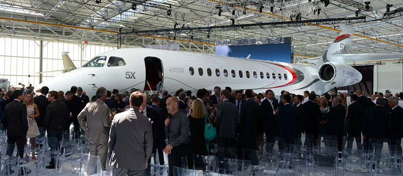 Dassault Rolls Out First Falcon 5X