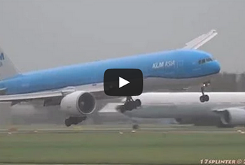 Video: Boeing 777 Harrowing Landing During a Storm in Amsterdam