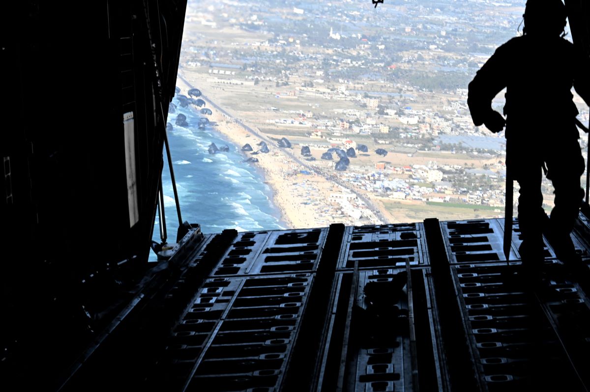 U.S. Air Force C-130Js Airdrop Humanitarian Aid into Gaza