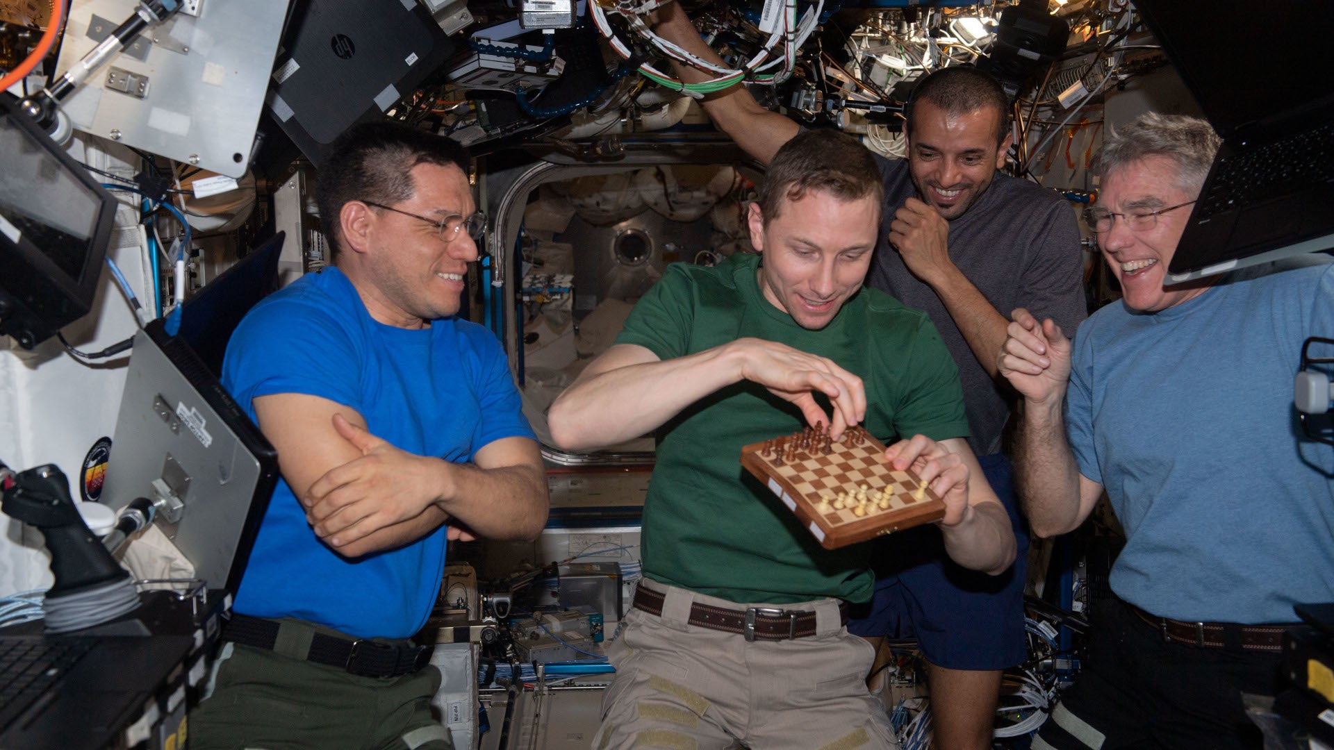 NASA astronauts Frank Rubio, Stephen Bowen, Woody Hoburg, Sultan AlNeyadi