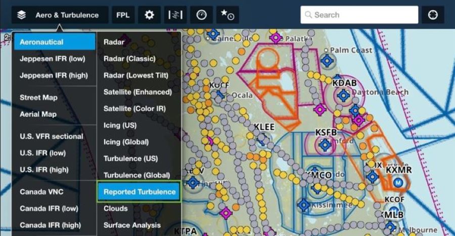 ForeFlight Introduces Reported Turbulence Map