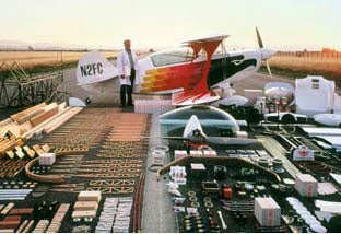 Christen draftsman, Don Lee, with Eagle kit array