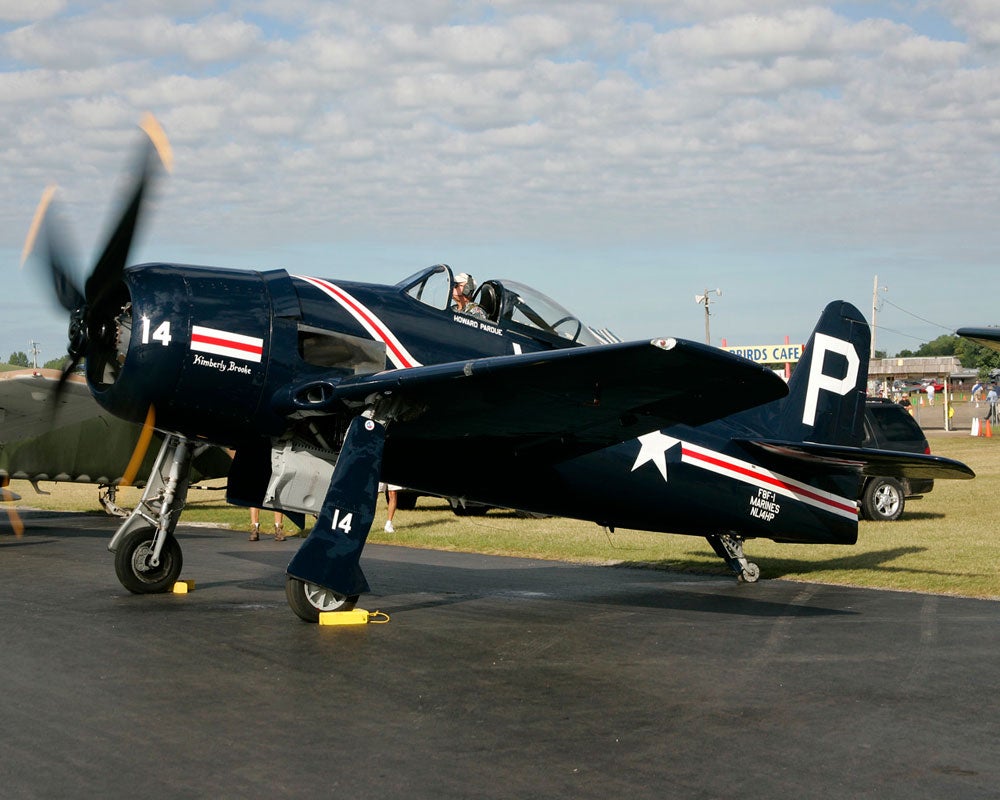 Howard Pardue in his Grumman F8F Bearcat