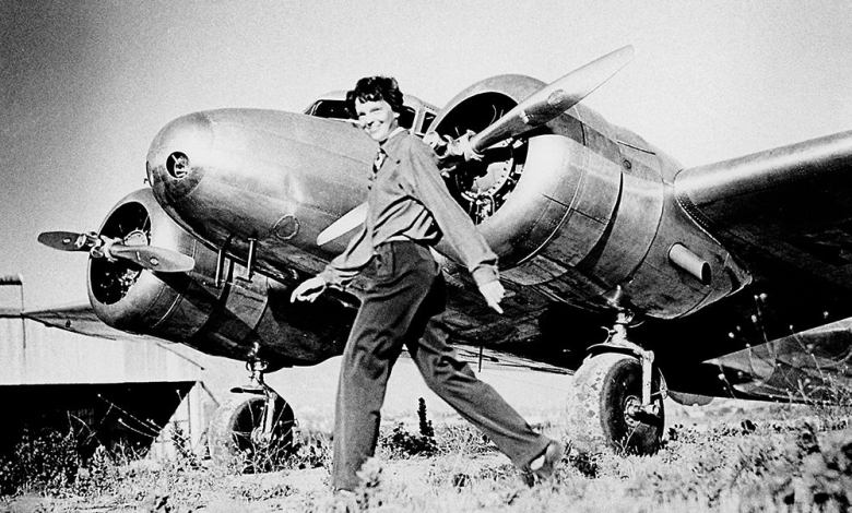 Amelia Earhart walking in front of her Lockheed Electra 10-E [Credit: FLYING Archive]