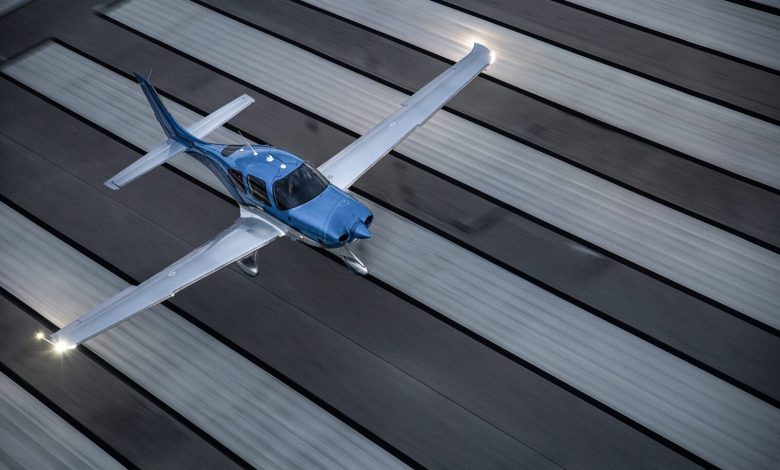 Cirrus aircraft on a runway