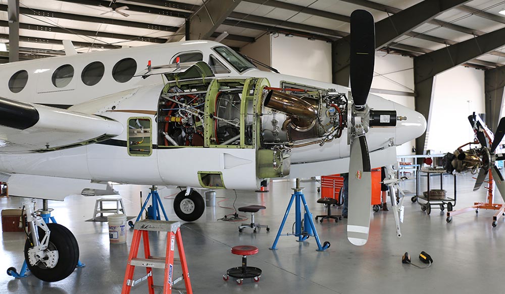 King Air in maintenance