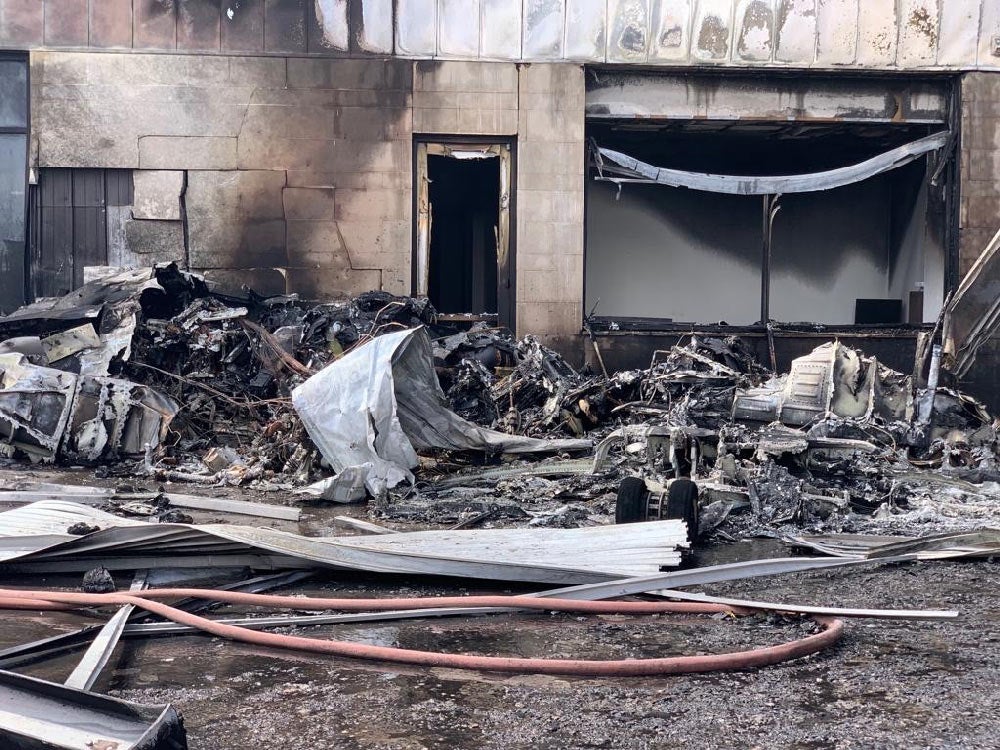 Damage to the hangar