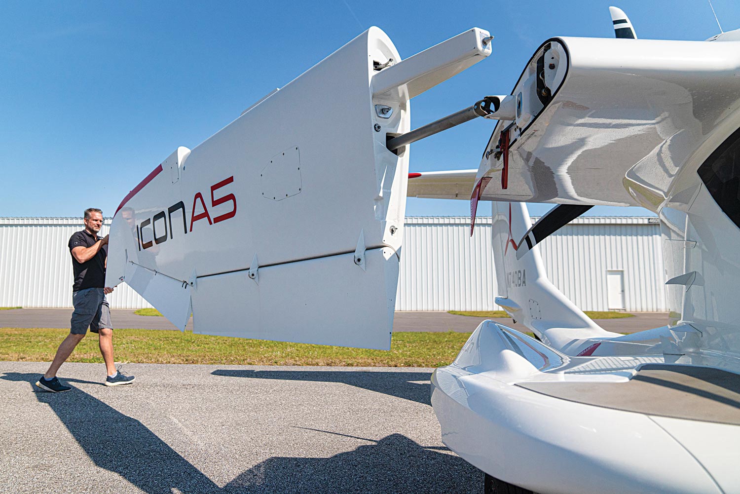 Icon A5 with folded wings