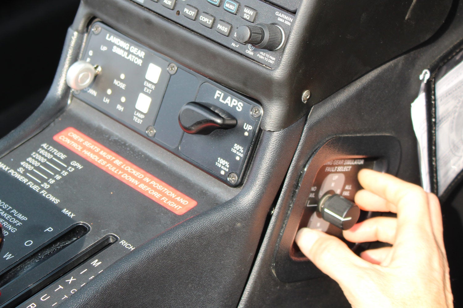 Cirrus TRAC aircraft instructor panel