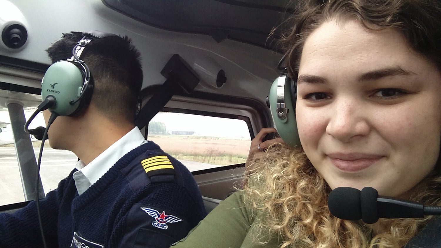 Leah Beato in the Tecnam P2006T
