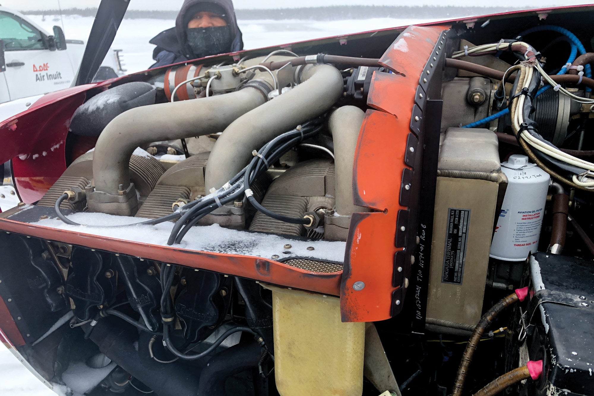 frozen airplane engine