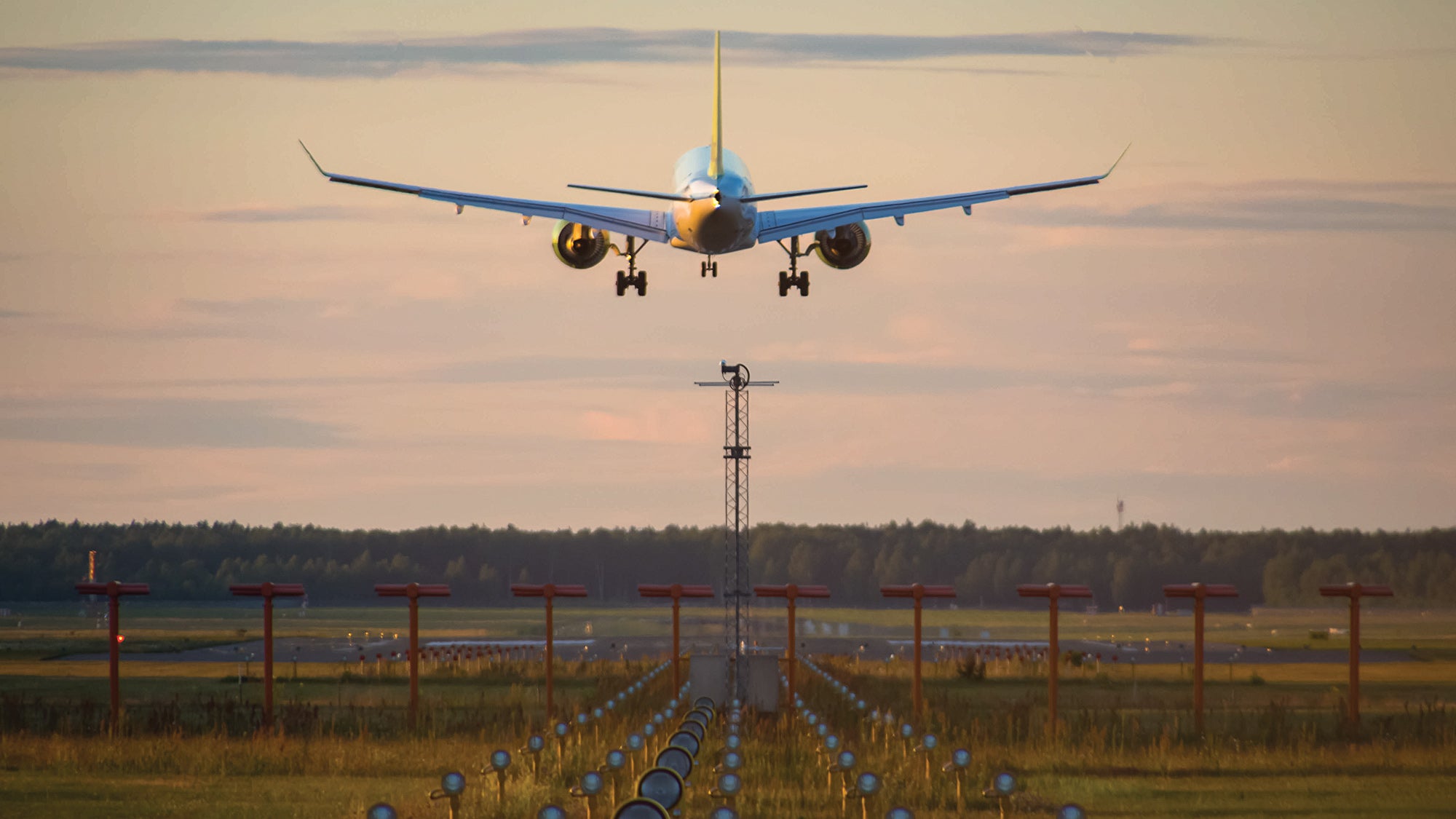 airplane landing at airport