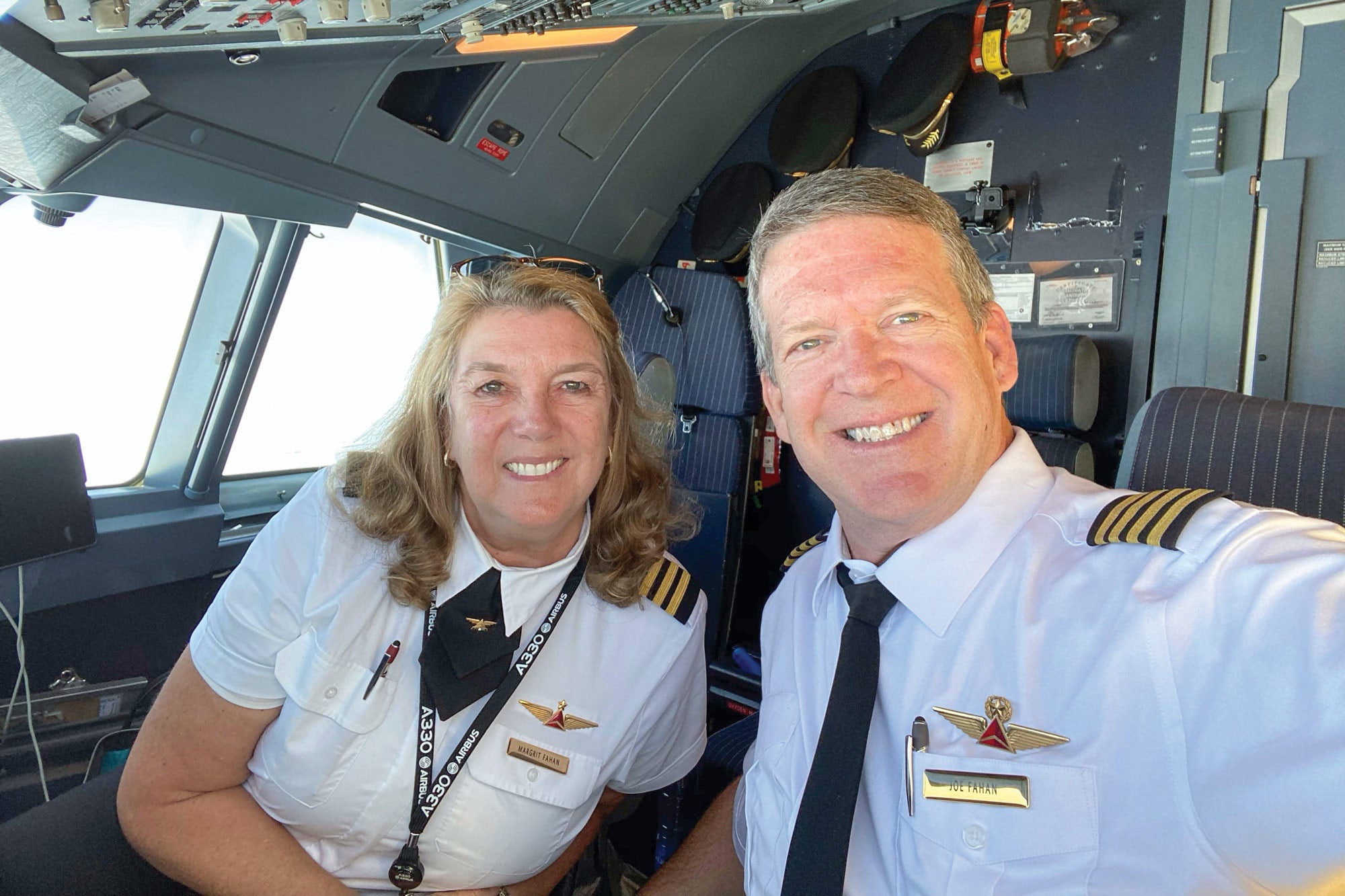 Joe and Margrit in the cockpit