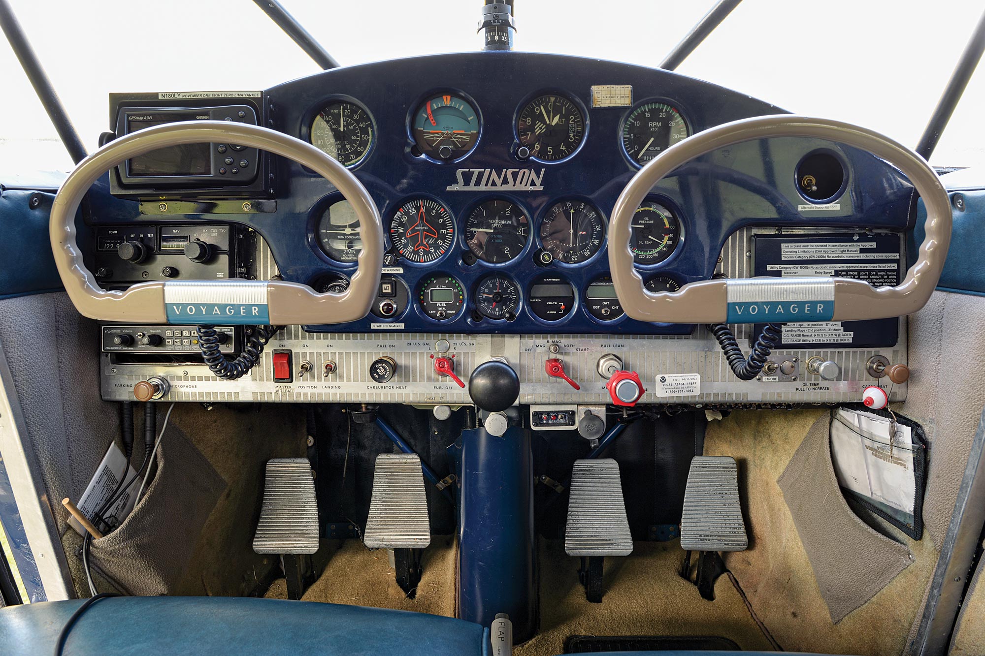 Stinson 108 classic aircraft cockpit