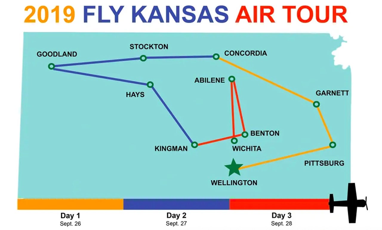 2019 Kansas air tour map