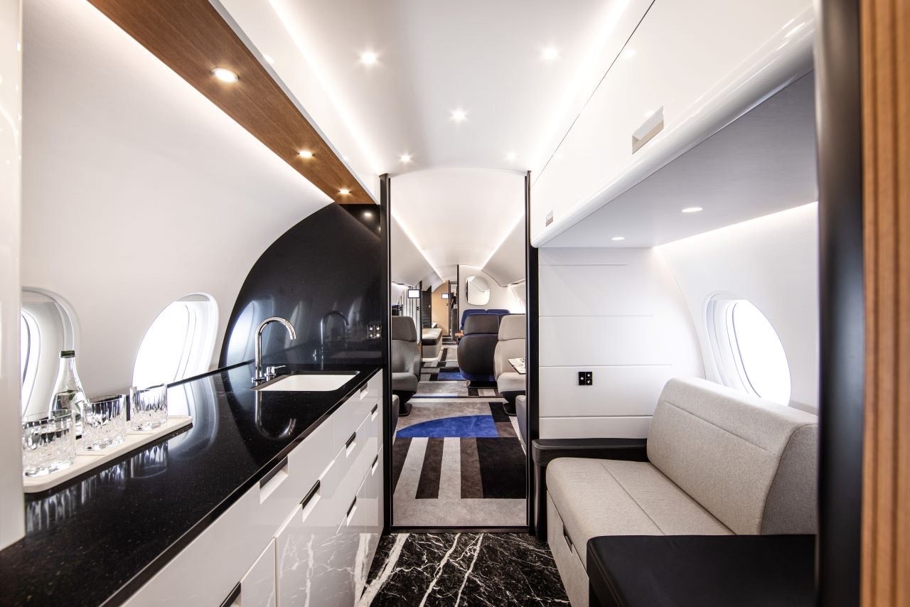 The cabin of the ultralong-range jet will be the largest in the industry.