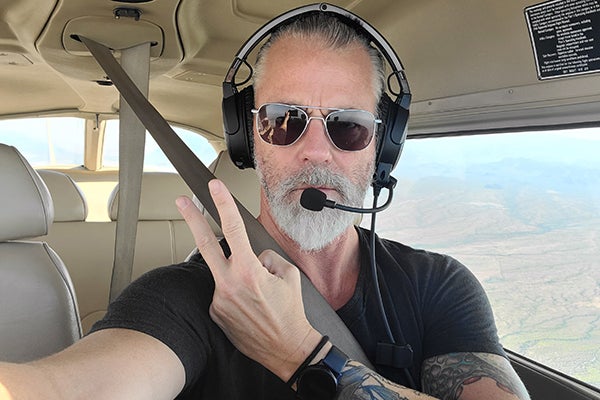 Richard Donaldson doing what he loves most -- flying.