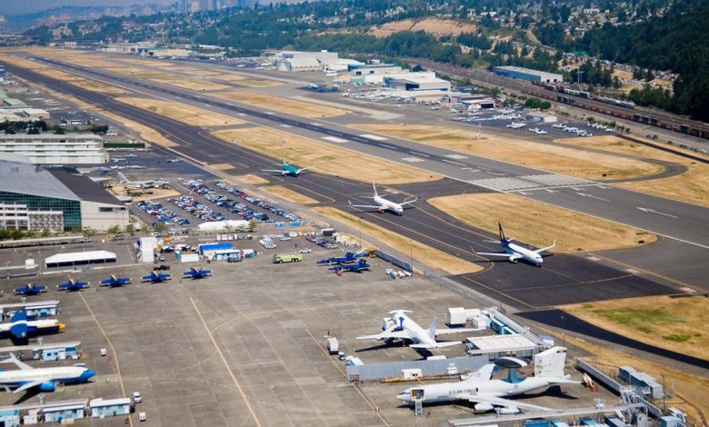 Just in time for World Cup soccer matches and the influx in air traffic predicted in the Seattle area, the FAA has released new VFR routes for King County Airport-Boeing Field. [Credit: Museum of Flight]