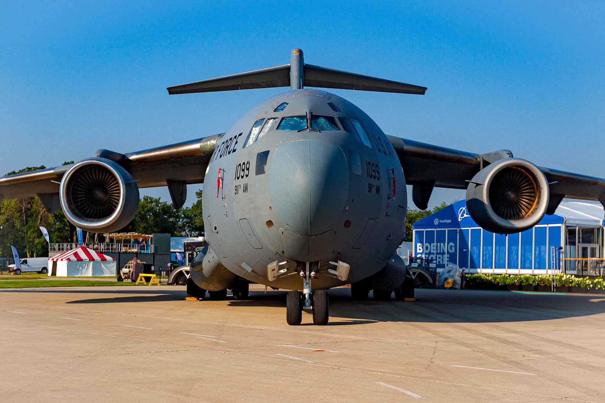 C-17 parked at Boeing Plaza