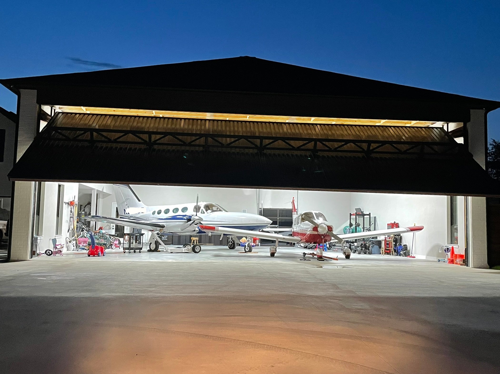 The Pearcy family agrees that their hangar isn't quite big enough.