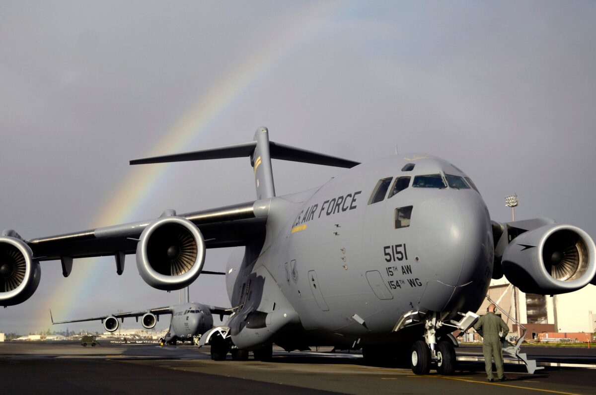 C-17 on the runway