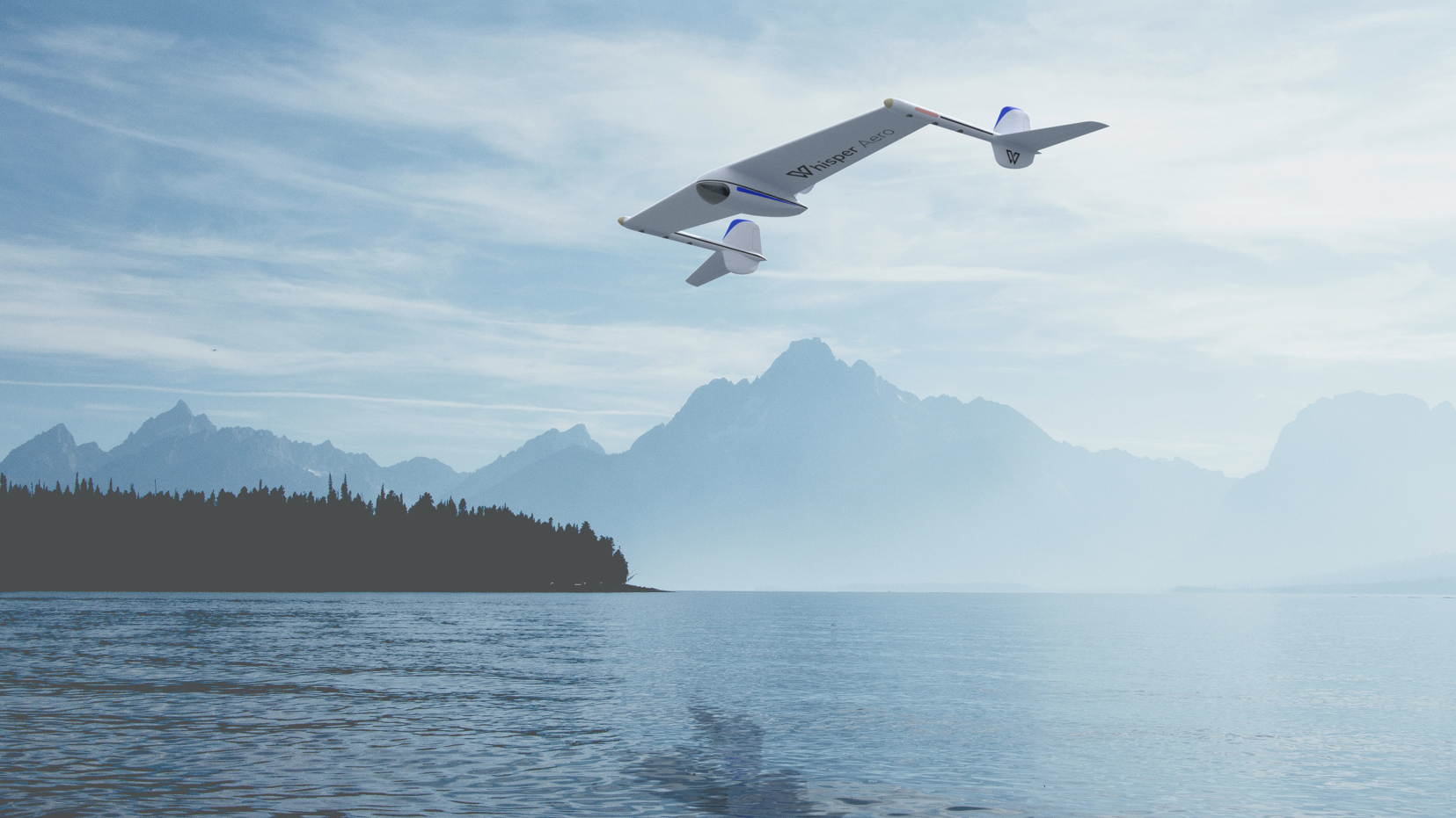 whisper drone in flight