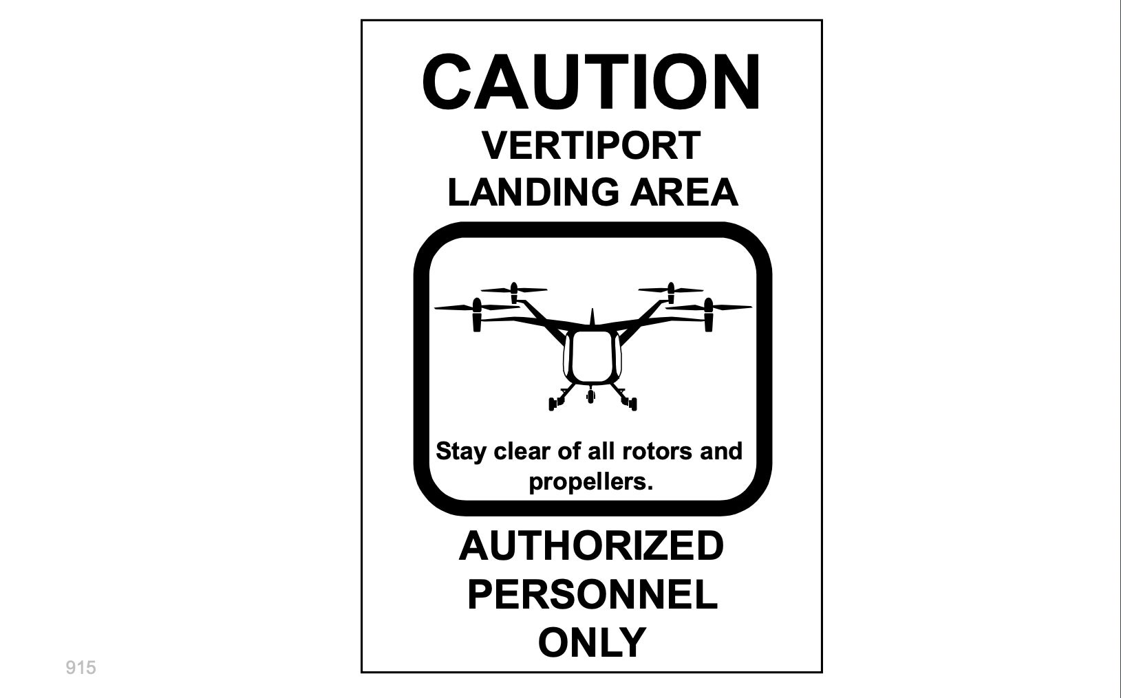 faa caution vertiport eVTOL sign