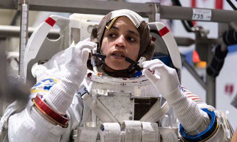 NASA astronaut Jessica Watkins in a spacesuit