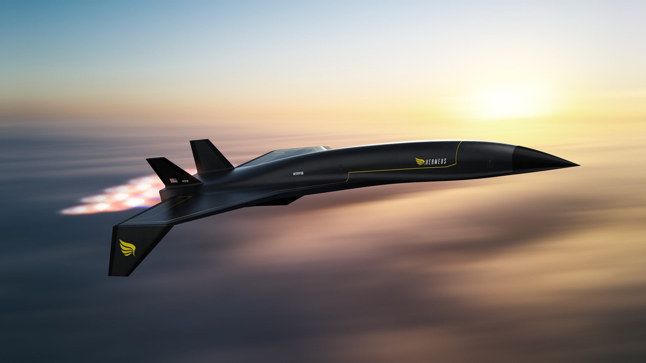 Artist rendering of Hermeus Quarterhorse hypersonic jet