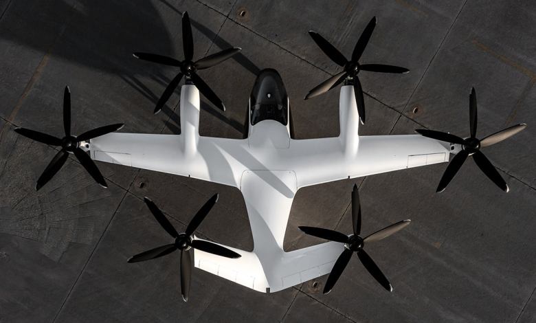 Joby Air Taxi Prototype seen from above