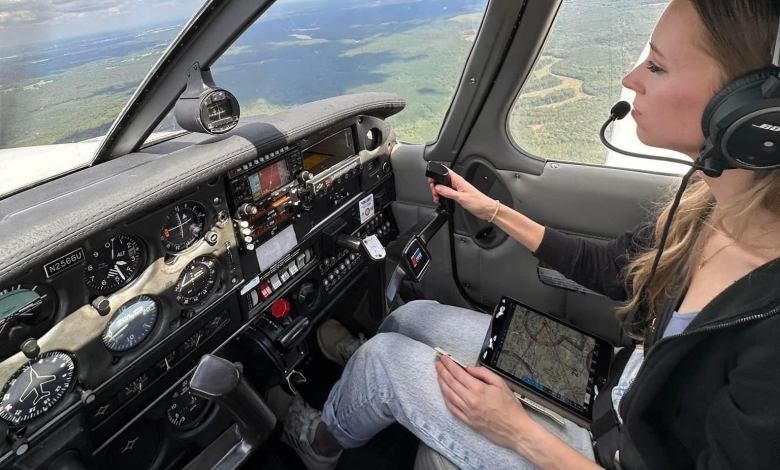 Carly Chamerlik in the cockpit