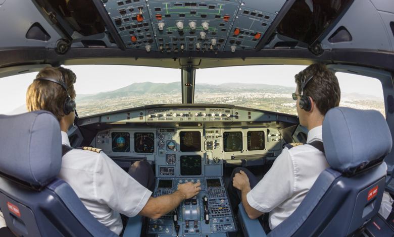 Airline pilots at work