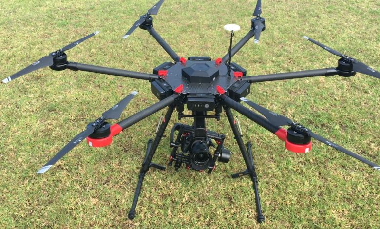 DJI Matrice 600 Pro drone sitting on grass