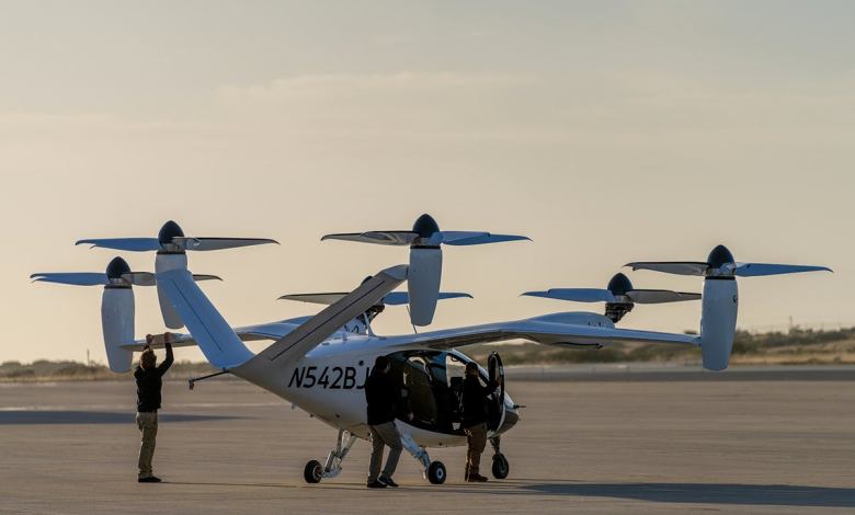 Joby Aviation S4 eVTOL air taxi parked on the ground
