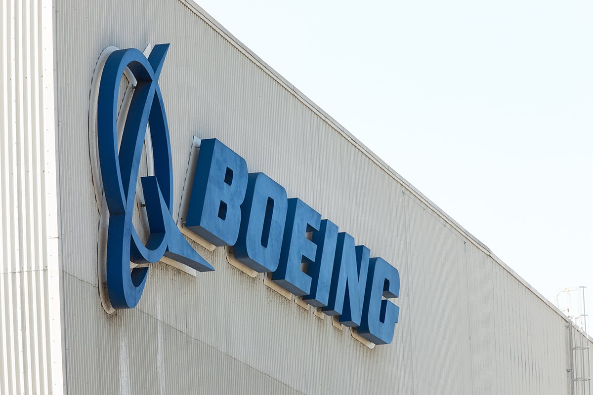 Boeing company sign