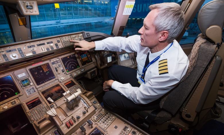 Airline pilot in the cockpit [Credit: Shutterstock]