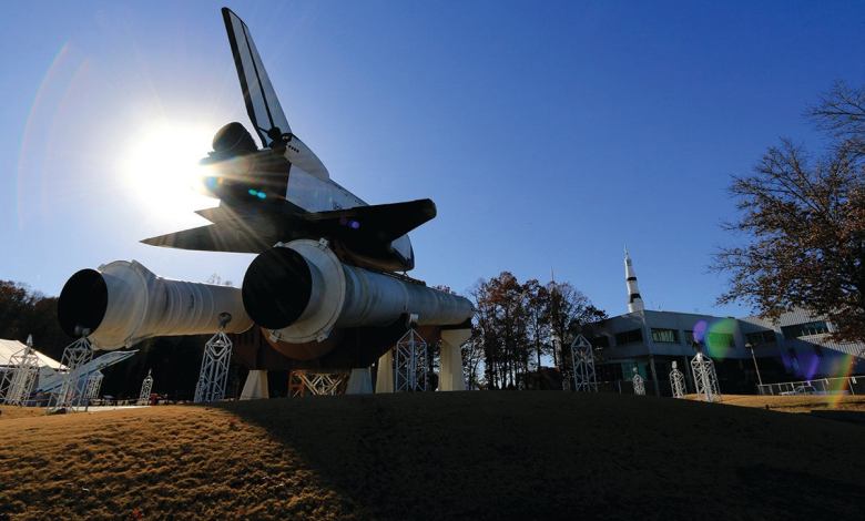 Space craft displayed at a museum