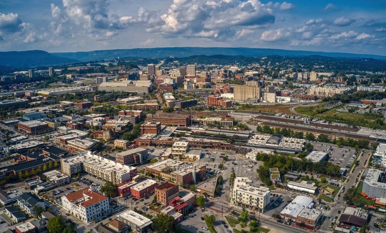 Aerial view of downtown Chattanooga