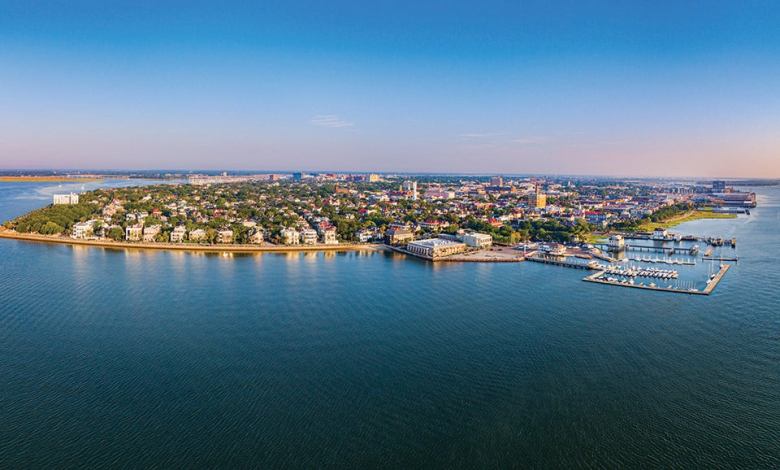 An aerial view of Charleston, South Carolina