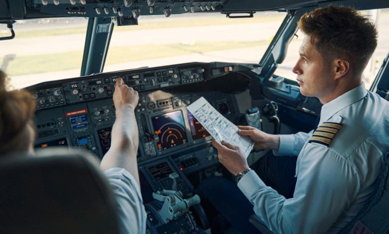 Airline pilots at work