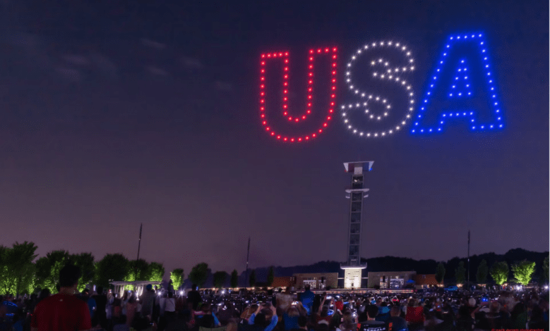 drone light show fireworks