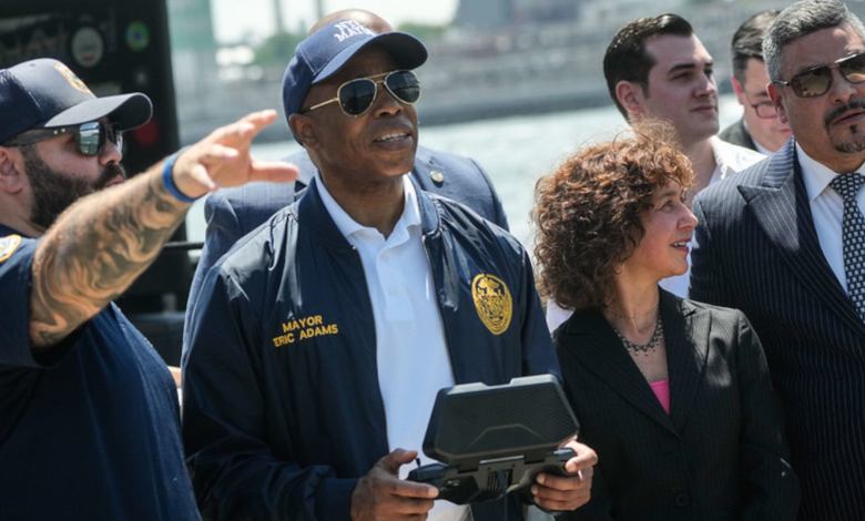 New York City Mayor Eric Adams drones