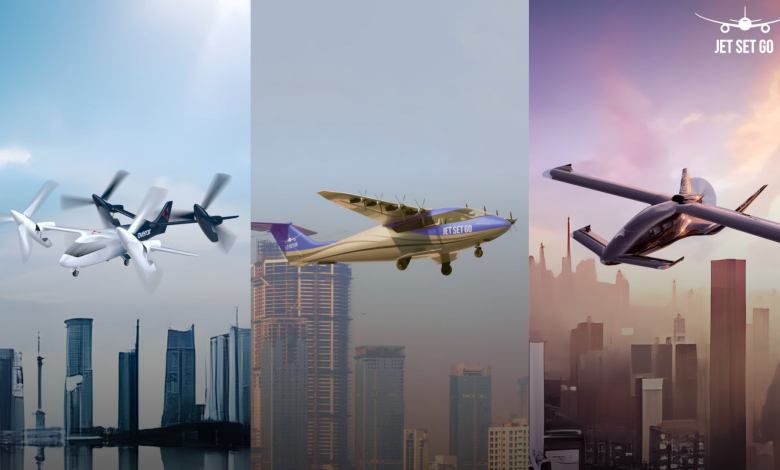 JetSetGo Horizon Overair Electra eVTOL hybrid electric aircraft designs