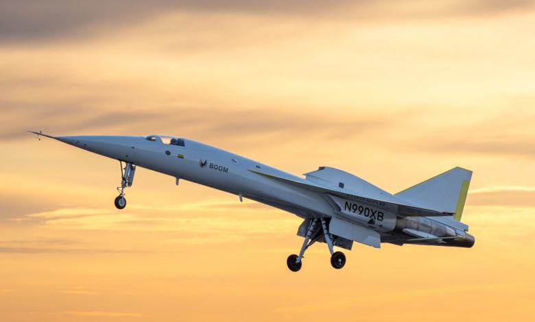 Boom Supersonic XB-1 jet demonstrator first flight Mojave California