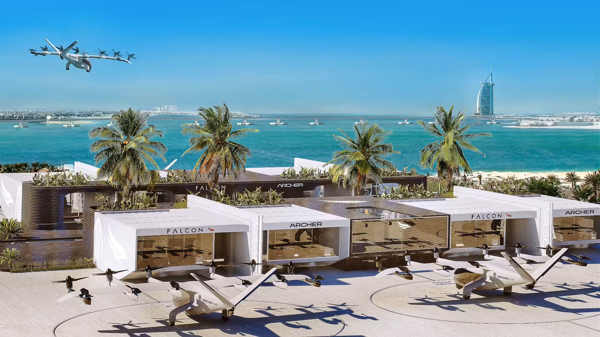 Archer Falcon Dubai UAE vertiport electric air taxi