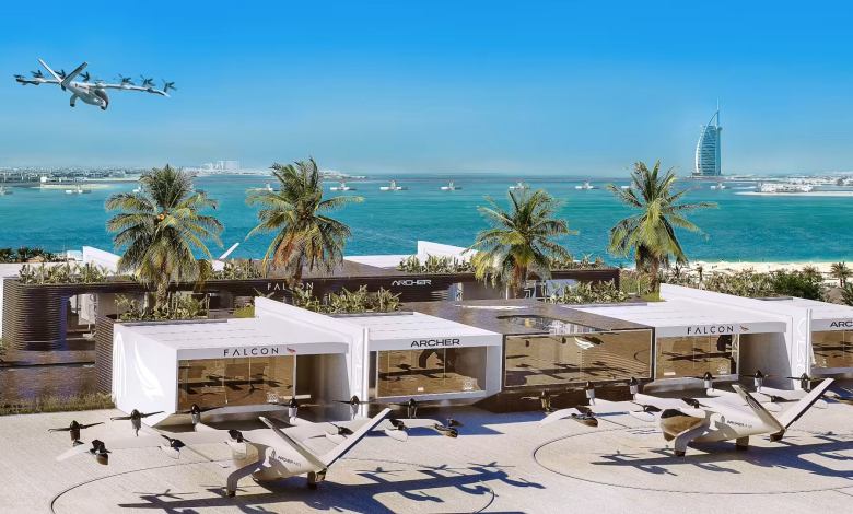 Archer Falcon Dubai UAE vertiport electric air taxi
