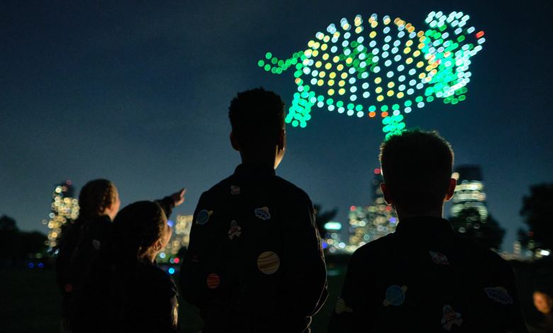 Lego spacecraft New York skyline